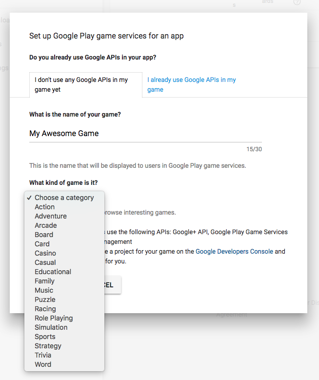 Setting Up Google Play Games Services
